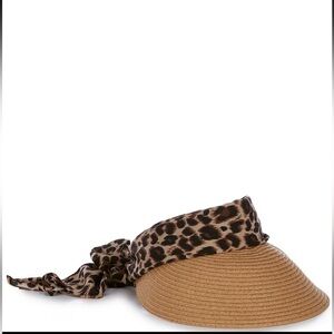 Leopard Print Straw Visor